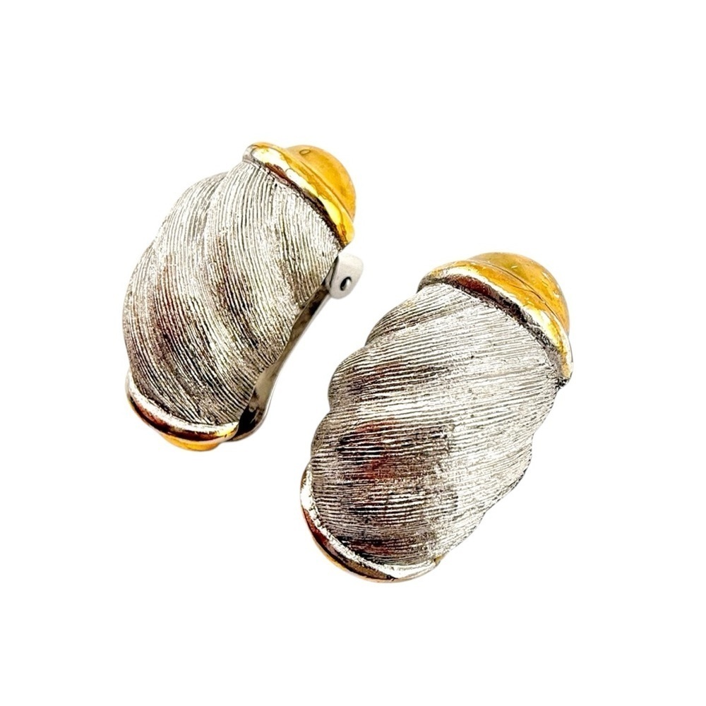 Vintage Christian Dior Silver and Gold Earrings - Picture 7 of 9